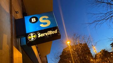 FILE PHOTO: The logo of Sabadell bank is displayed in Barcelona, Spain, March 16, 2023. REUTERS/Nacho Doce/File Photo