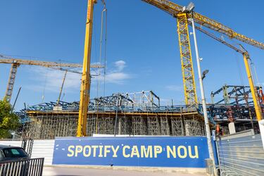 Este es el estado de las obras del nuevo Camp Nou a día de hoy. Las obras continúan con un ritmo frenético para cumplir los plazos y estar listo para la fecha prevista.
