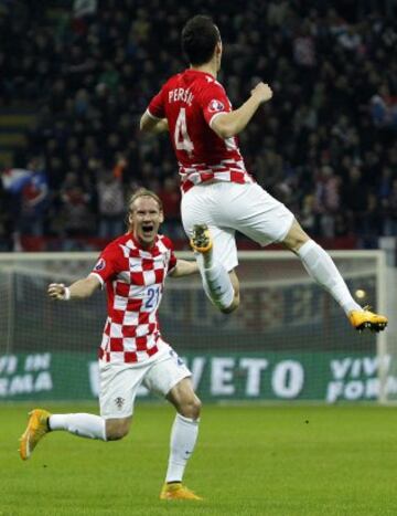 Italia - Croacia. Celebración de Ivan Perisic.