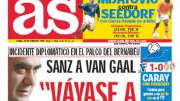 En 1998, Sanz envió a Van Gaal "a berrear a su casa"