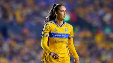 Diana Ordonez of Tigres during the 10th round match between Tigres UANL and Monterrey as part of the Liga BBVA MX Femenil, Torneo Apertura 2025 at Universitario Stadium, on September 07, 2025 in Monterrey, Nuevo Leon, Mexico.