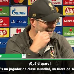 "¡Qué disparo!": imperdible la reacción de Klopp a la falta de Messi en rueda de prensa