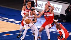 Obi Toppin, durante el partido de la NBA que ha enfrentado a New York Knicks y a Washington Wizards.