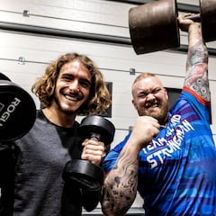 ¡Que tiemble Rafa! Tsitsipas entrena junto a 'La Montaña' de Juego de Tronos