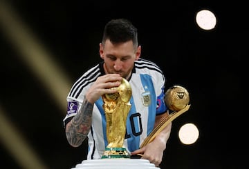 Messi won the Golden Ball as Argentina lifted the World Cup in 2022.