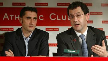 Valverde y Lamikiz en rueda de prensa.