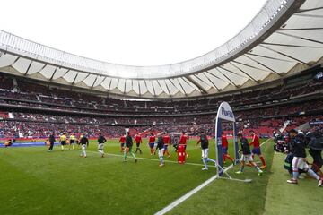 Los equipos salen al campo. 