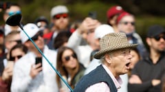 Actor Bill Murray reacts to his shot