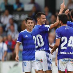 La delantera del Oviedo muestra pólvora con la Gimnástica