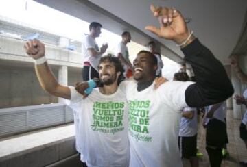 Celebración del Córdoba por el ascenso a primera división