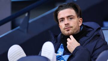 MANCHESTER, ENGLAND - MARCH 18: Jack Grealish of Manchester City during the Emirates FA Cup Quarter Final match between Manchester City and Burnley at Etihad Stadium on March 18, 2023 in Manchester, England. (Photo by Robbie Jay Barratt - AMA/Getty Images)