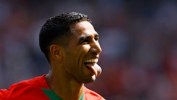 Achraf celebra un gol a Estados Unidos en estos Juegos Olímpicos.