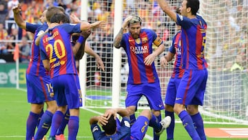 
 Barcelona won 3-2. / AFP PHOTO / JOSE JORDAN