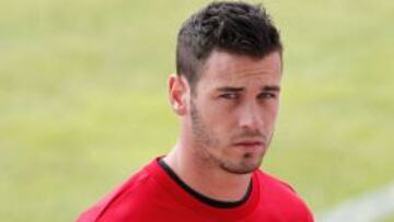 Álvaro Vázquez durante un entrenamiento.