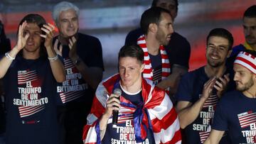 Fernando Torres en la celebración de la Europa League.