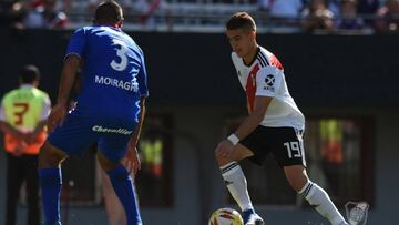 Rafael Santos Borré durante el partido entre River Plate y Tigre por Superliga Argentina.