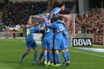 El equipo celebra el 0-1 de Cristiano Ronaldo.
