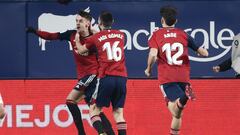 Aimar Oroz celebra su gol ante el Mallorca.