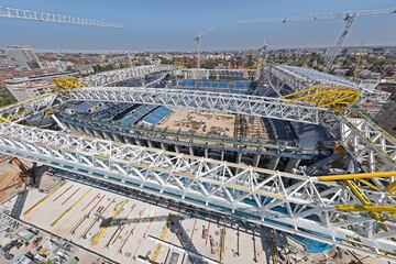 Obras del Santiago Bernabéu: la cubierta empieza a coger forma