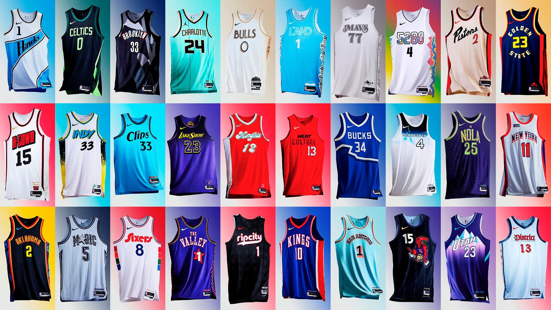 30 camisetas de la NBA 'City Edition' para esta temporada.