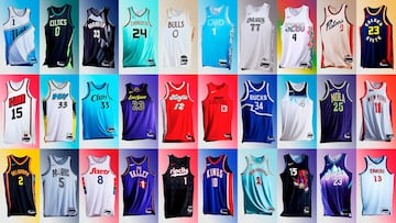 Las 30 camisetas 'City Edition' de la NBA para la presente temporada.