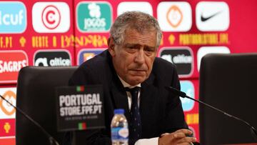 BRAGA, PORTUGAL - SEPTEMBER 27: Fernando Santos, Manager of Portugal talks in a press conference after the UEFA Nations League League A Group 2 match between Portugal and Spain at Estadio Municipal de Braga on September 27, 2022 in Braga, Portugal. (Photo by Carlos Rodrigues - UEFA/UEFA via Getty Images)