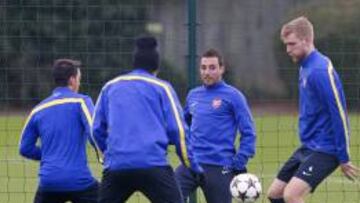 Amigo en Londres. Cazorla, entren&aacute;ndose con el Arsenal.