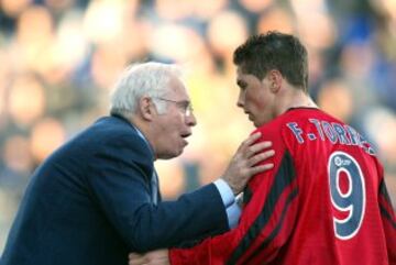 In 2003, with Luis Aragones in a game against Recreativo Huelva.