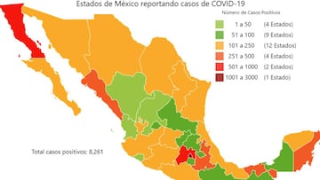 Mapa y casos de coronavirus en México por estados hoy 19 de abril