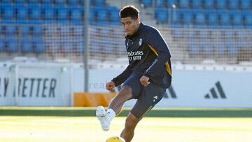 Bellingham, entrenando en Valdebebas.