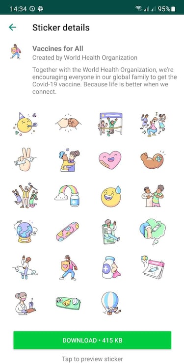 WhatsApp: cómo instalar el pack de stickers Vacunas Covid-19