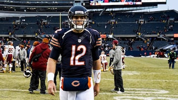 CHICAGO, IL - DECEMBER 24: Matt Barkley #12 of the Chicago Bears walks off of the field after losing to the Washington Redskins at Soldier Field on December 24, 2016 in Chicago, Illinois. The Washington Redskins defeated the Chicago Bears 41-21.   David Banks/Getty Images/AFP
 == FOR NEWSPAPERS, INTERNET, TELCOS &amp; TELEVISION USE ONLY ==