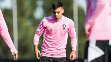 Fran Beltrán durante un entrenamiento en la Ciudad Deportiva Afouteza.