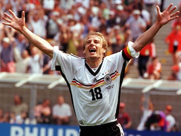 Jürgen Klinsmann es uno de los delanteros más letales de los mundiales con 11 goles en tres ediciones, incluida la de Italia 90, donde fue campeón con Alemania, logro que no consiguió repetir en Estados Unidos 94 y Francia 98.