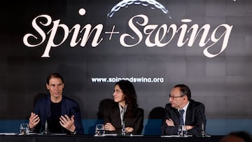 Rafa Nadal, Mery Perelló y Juan Matji, en el Club de Campo Villa de Madrid