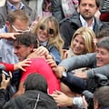 Nadal of Spain celebrates after winning the men's singles final match against Djokovic of Serbia at the French Open tennis tournament at the Roland Garros stadium in Paris