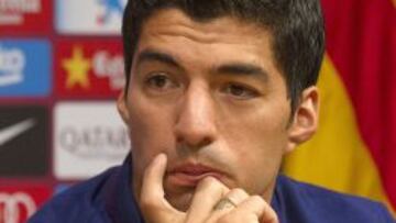 Luis Suárez, durante su presentación.