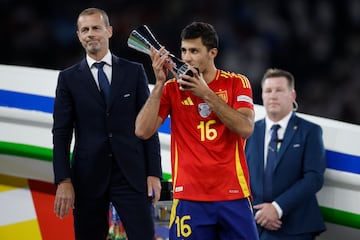 Rodrigo Hernández con el trofeo que le acredita como el mejor jugador del campeonato.