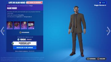 fortnite alan wake nueva skin cuanto vale que objetos trae