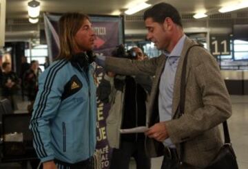 Fernando Hierro con Sergio Ramos en la Selección. 
 