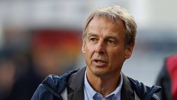 Former German player Juergen Klinsmann arrives for the UEFA Euro 2020 Group C qualification football match between Germany and the Netherlands in Hamburg, northern Germany, on September 6, 2019. (Photo by Odd ANDERSEN / AFP)
