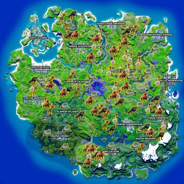 Todas las ubicaciones de animales en la Temporada 8 de Fortnite Capítulo 2