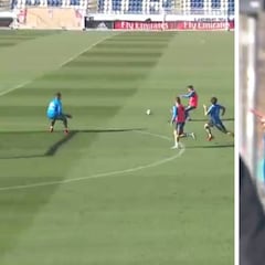 Ramos mima a Brahim tras su primer gol en el entrenamiento: el tanto es con su pierna 'mala'