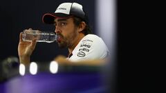 Alonso, en la rueda de prensa de Montmel&oacute;.