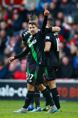 Bojan Krkic celebra un gol con el Stoke City.
