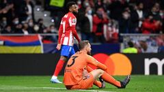 Oblak, tras encajar el gol del United en la ida de octavos de la Champions.