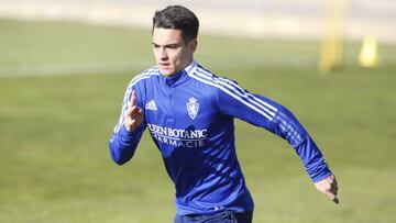 Sergio Bermejo, durante el entrenamiento de esta ma&ntilde;ana.