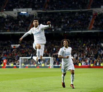 2-0. Marco Asensio celebró el segundo gol.