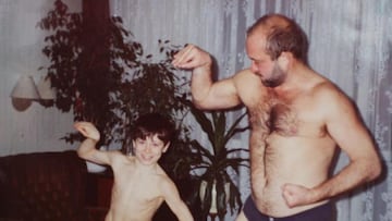 Robert Lewandowski, de niño, junto a su padre Krysztof que fue campeón polaco de judo.