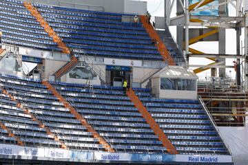 Así se encuentra el Santiago Bernabéu a dos días de su estreno. El club blanco jugará el 12 de septiembre frente al Celta de Vigo.